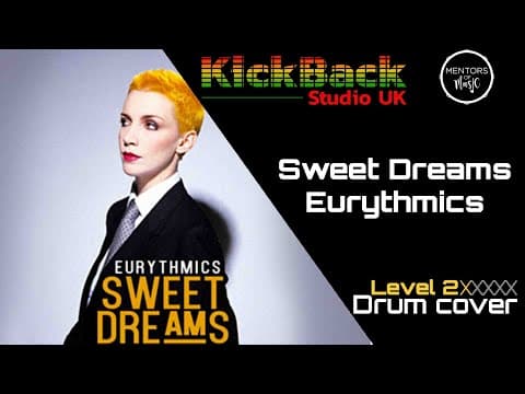 Sweet Dreams - Eurythmics *Level 2* drum cover with score #tutorial #howtoplay #playalong